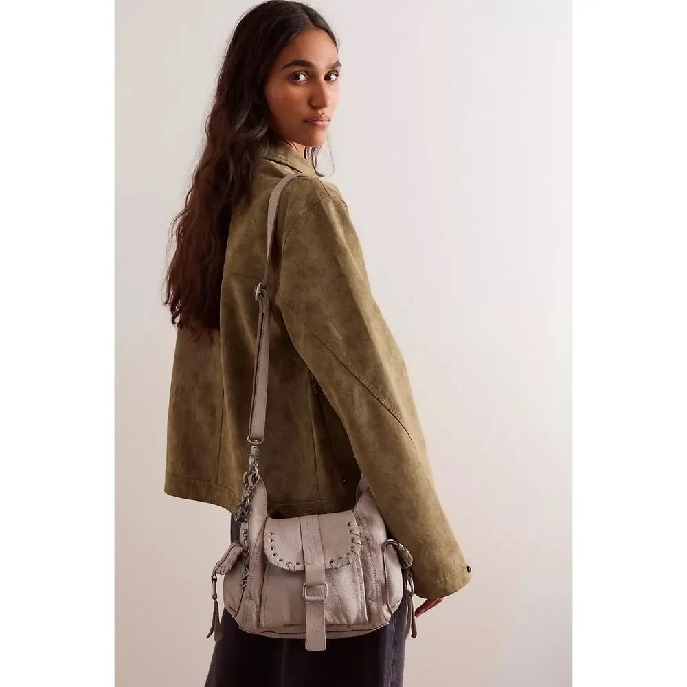 New Free People We The Free Baby Leigh Distressed Tote Bag One Size